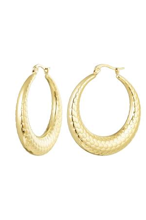 Boucles D'oreilles Imprimé Bulles Large Acier Inoxydable h5 