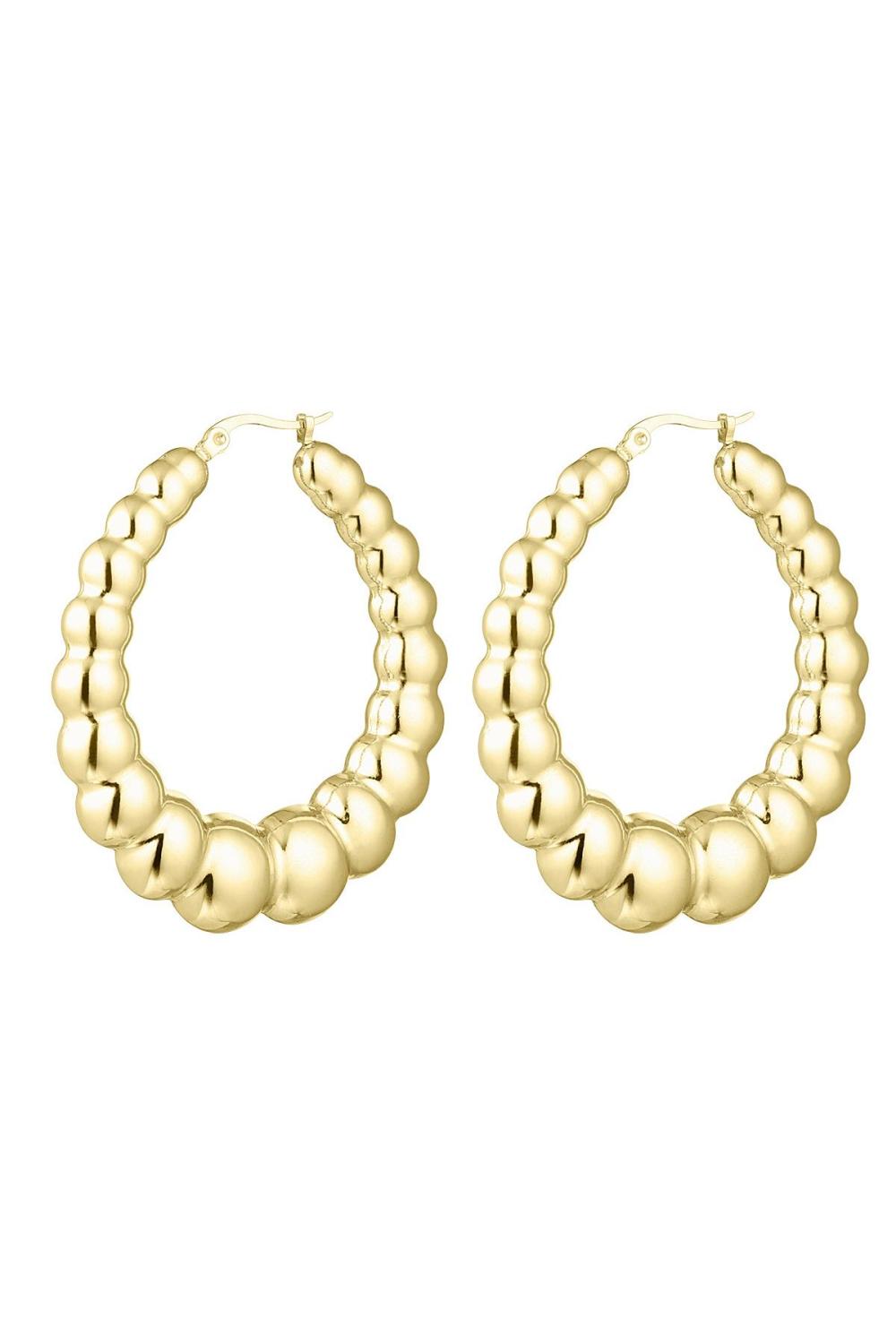 Boucles D'oreilles Bulle Large Acier Inoxydable 