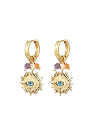 Boucles D'oreilles Oeil Avec Perles Acier Inoxydable h5 