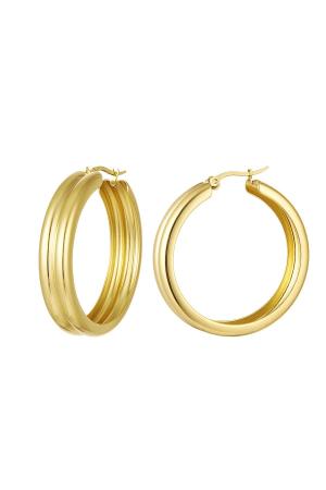 Boucles D'oreilles Créoles Côtelées Acier Inoxydable h5 