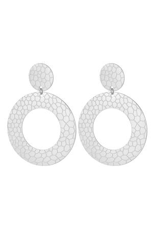 Boucles D'oreilles Avec Imprimé Argenté Acier Inoxydable h5