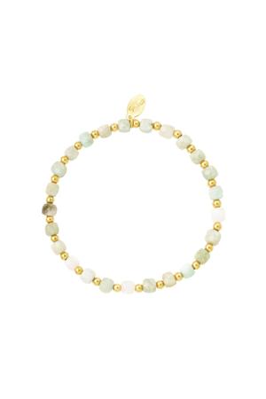 Bracelet Or Avec Pierres Turquoise & Couleur Or Stone h5 