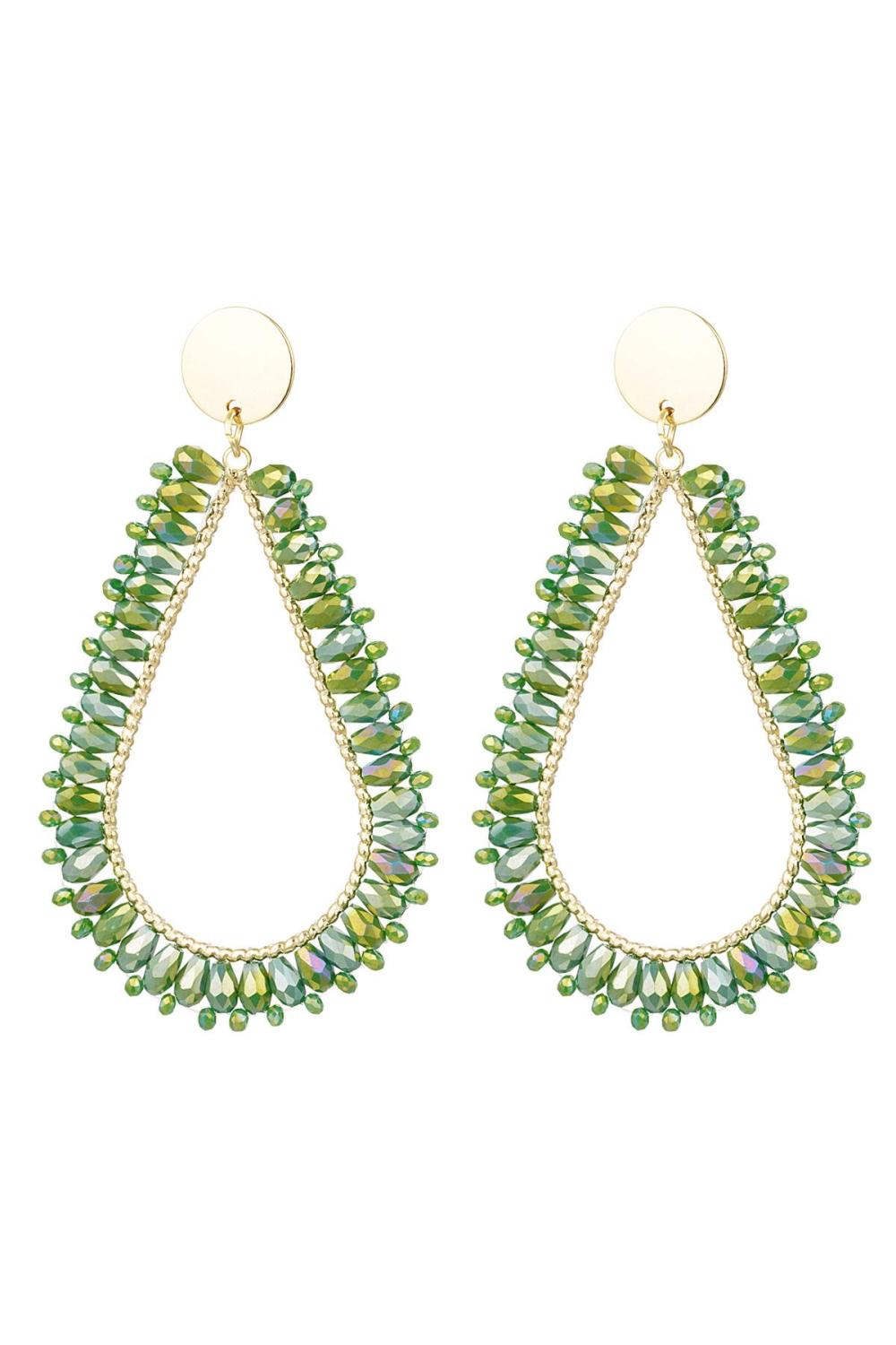 Boucles D'oreilles Goutte Perles De Cristal Light Blue Cuivré 