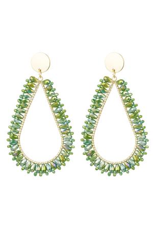 Boucles D'oreilles Goutte Perles De Cristal Light Blue Cuivré h5 