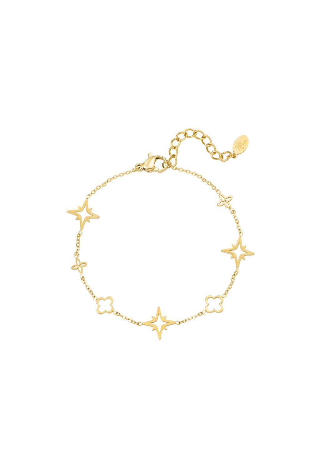 Bracelet Avec Breloques Couleur Or Acier Inoxydable 