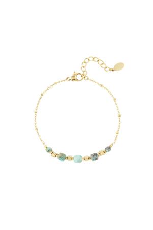 Bracelet Pierres & Perles - Collection Pierres Naturelles Vert Foncé Acier Inoxydable (Pack With Plastic Bag) h5 