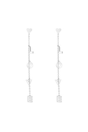 Boucles D'oreilles Clous D'amour Argenté Acier Inoxydable h5 