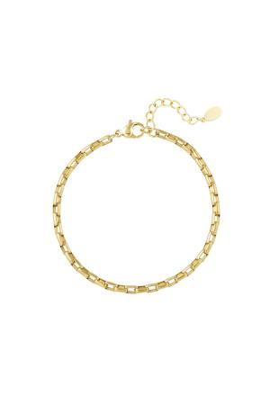 Bracelet À Maillons Carrés Couleur Or Acier Inoxydable h5 