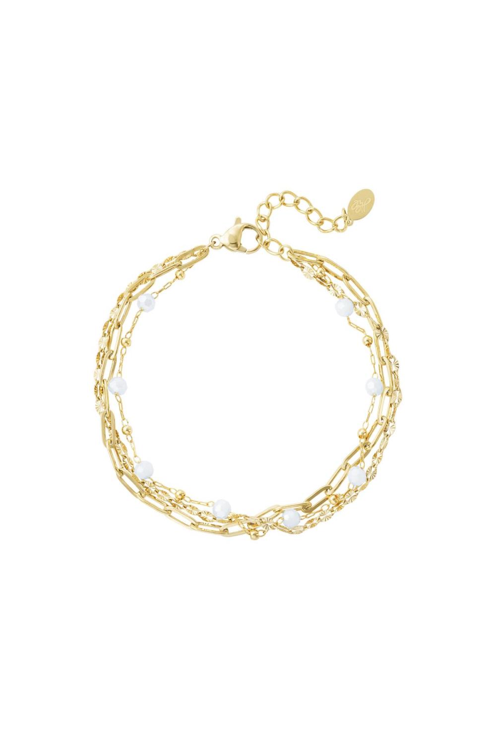 Bracelet Trois Couches De Détails Colorés Acier Inoxydable (Pack With Plastic Bag) 