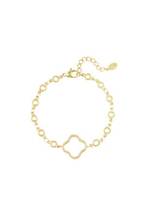 Bracelet Cercles Avec Trèfle Couleur Or Acier Inoxydable h5 