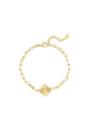 Bracelet Lien Fleur Couleur Or Acier Inoxydable h5 