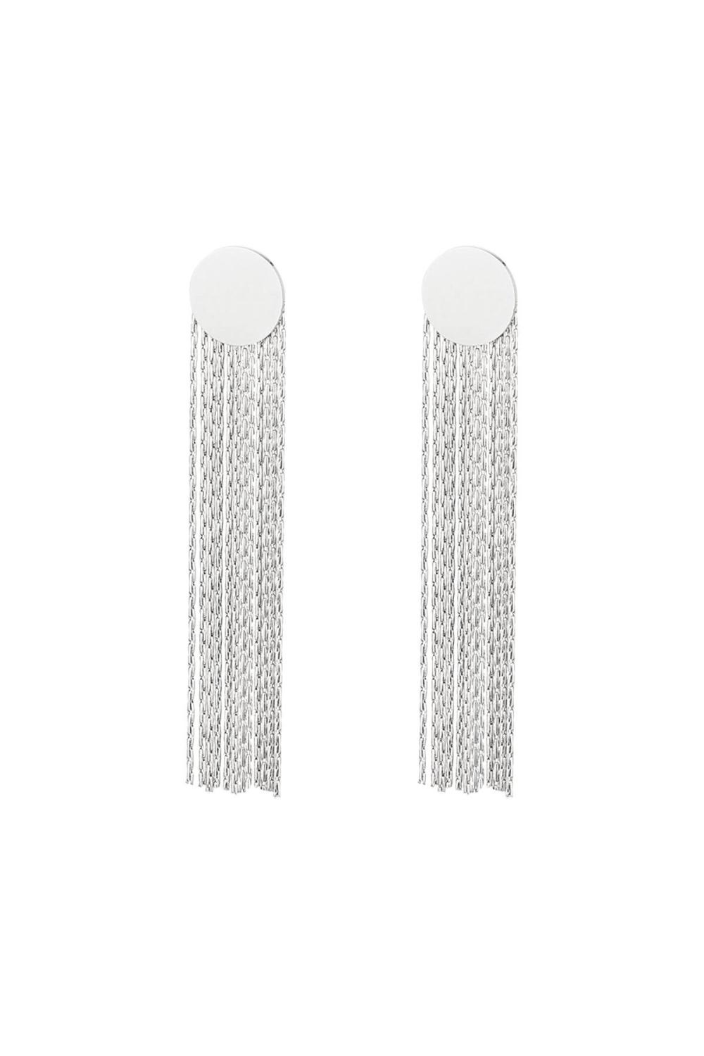 Boucles D'oreilles Tendance Rondes Argenté Acier Inoxydable 