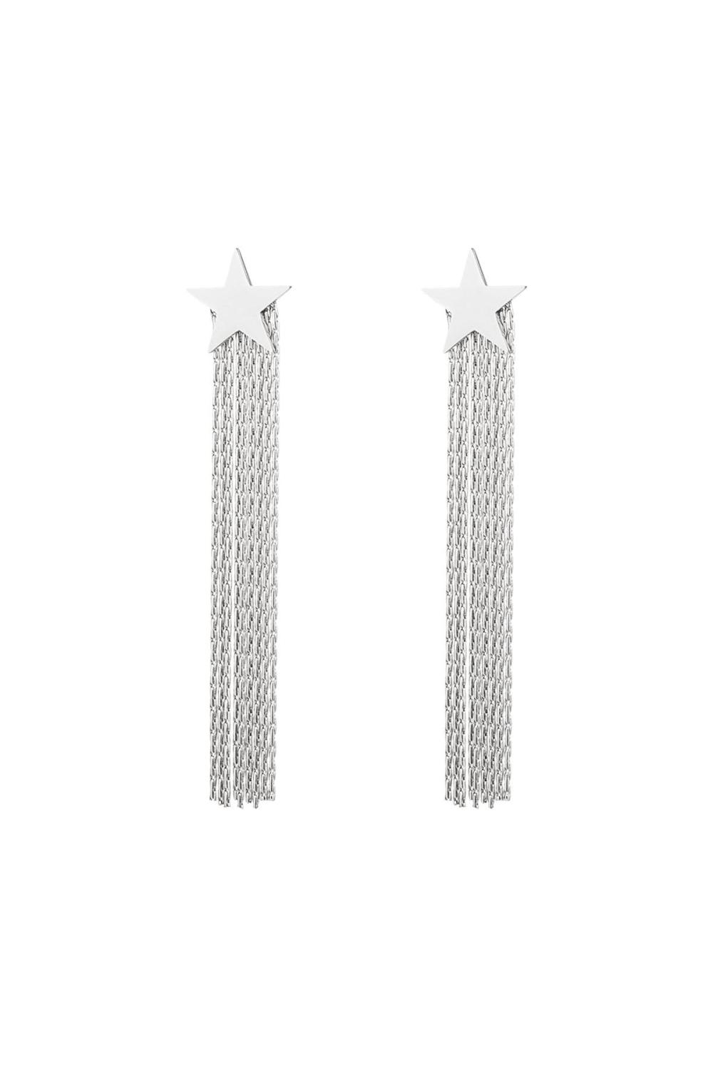 Boucles D'oreilles Déclaration Étoile Argenté Acier Inoxydable 