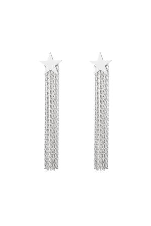 Boucles D'oreilles Déclaration Étoile Argenté Acier Inoxydable h5 