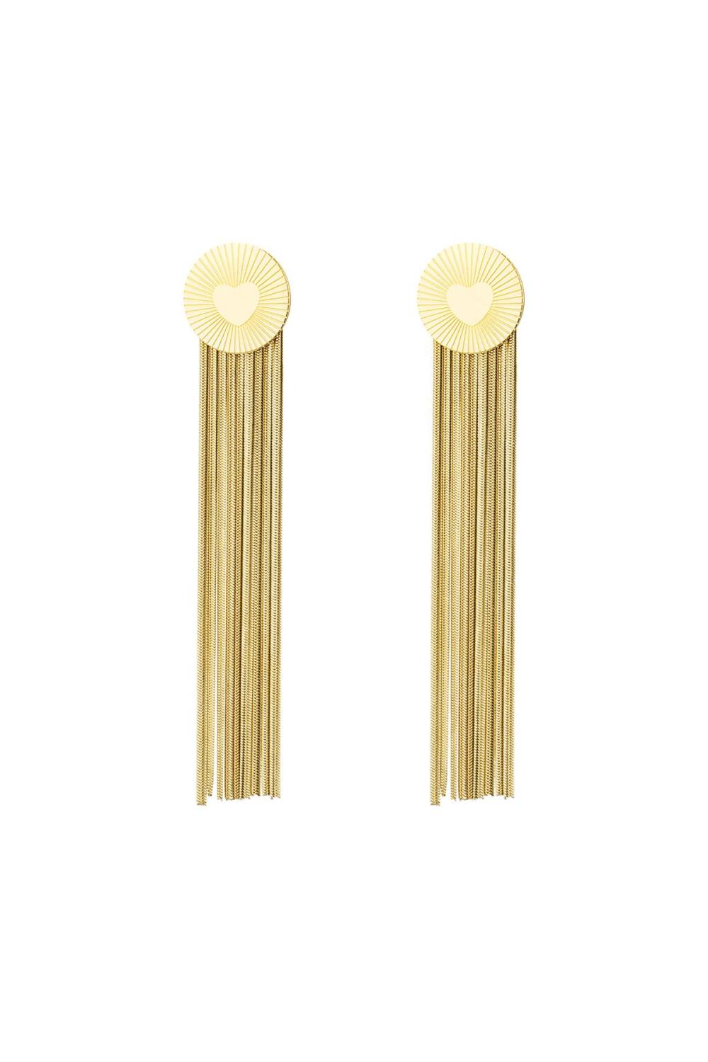 Boucles D'oreilles Tendance Rond/Coeur Acier Inoxydable 