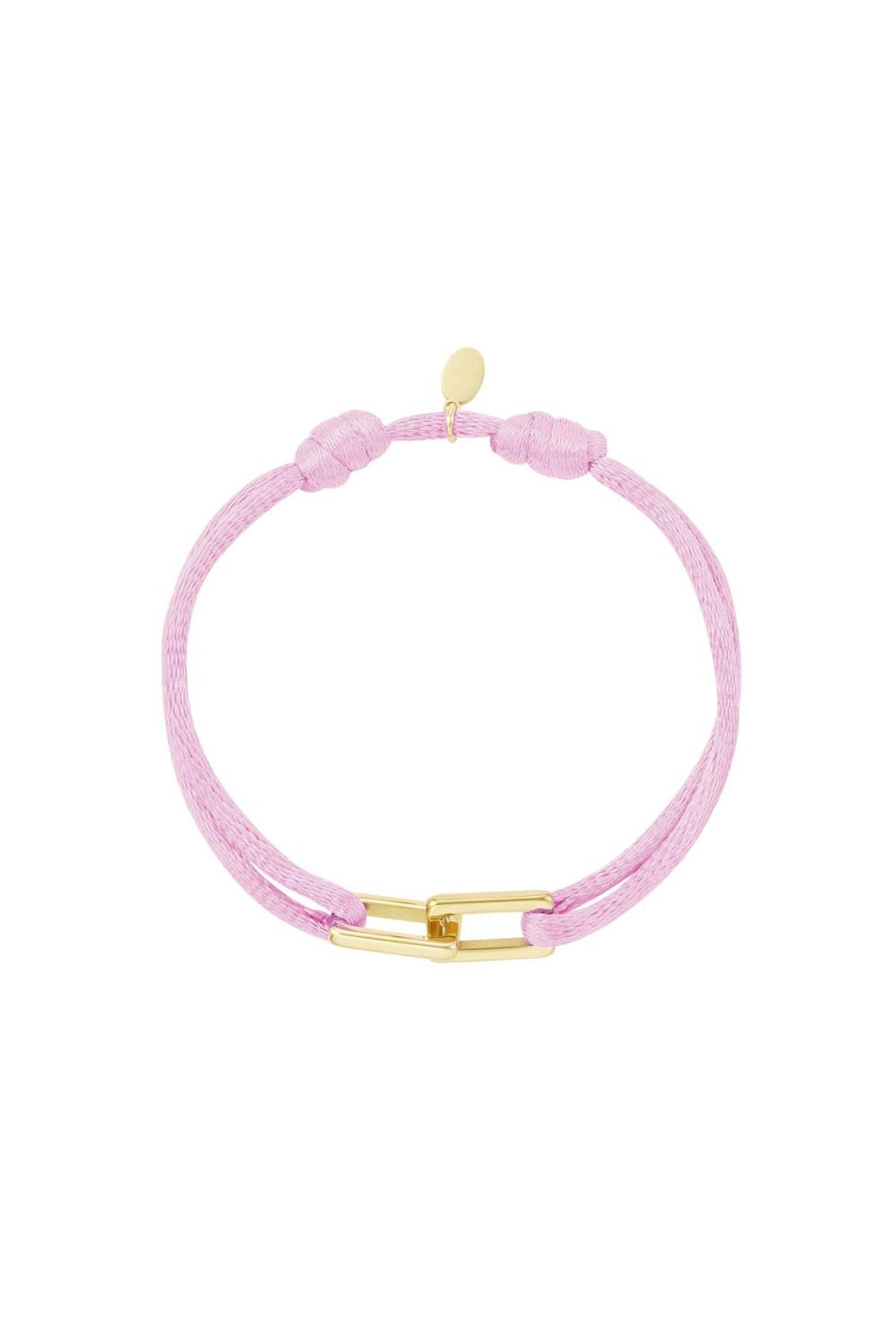Lien De Bracelet En Tissu Fuchsia Acier Inoxydable 
