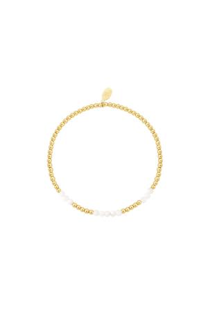 Bracelet Perlé Combiné - Collection Pierres Naturelles Couleur Or Blanc Stone h5 