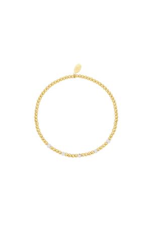 Bracelet Perlé Subtil - Blanc - Collection Pierres Naturelles Couleur Or Blanc Acier Inoxydable h5 