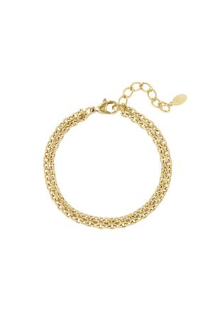 Bracelet Maillons Larges Couleur Or Acier Inoxydable h5