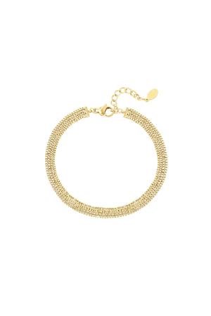 Bracelet Plat En Acier Inoxydable Couleur Or h5 