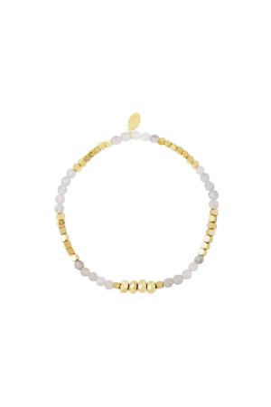 Bracelet Pierres De Base Gris & Couleur Or Hématite h5 