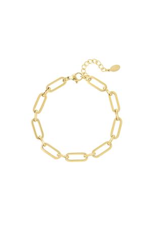 Bracelet À Maillons De Base Couleur Or Acier Inoxydable h5 
