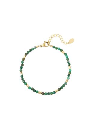 Bracelet Perles Colorées - Collection Pierres Naturelles Vert & Couleur Or Acier Inoxydable h5 