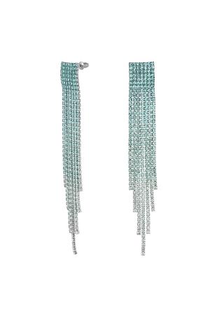 Boucles D'oreilles Strass Dessus Carré - Holiday Essentials Bleu & Argenté Cuivré h5 