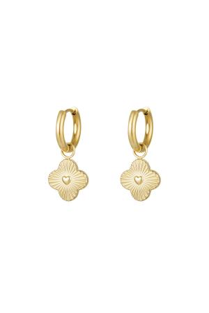 Boucles D'oreilles Coeur Fleur Acier Inoxydable h5 