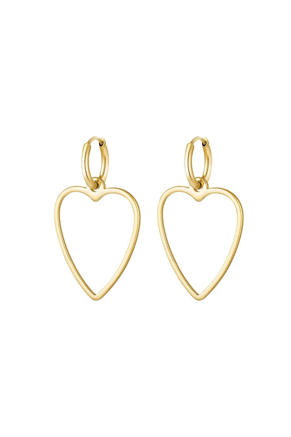 Boucles D'oreilles Coeur Basique Acier Inoxydable 