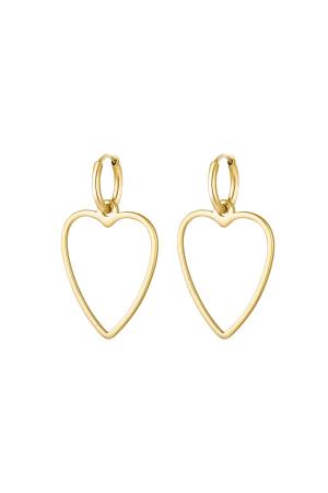 Boucles D'oreilles Coeur Basique Acier Inoxydable h5 