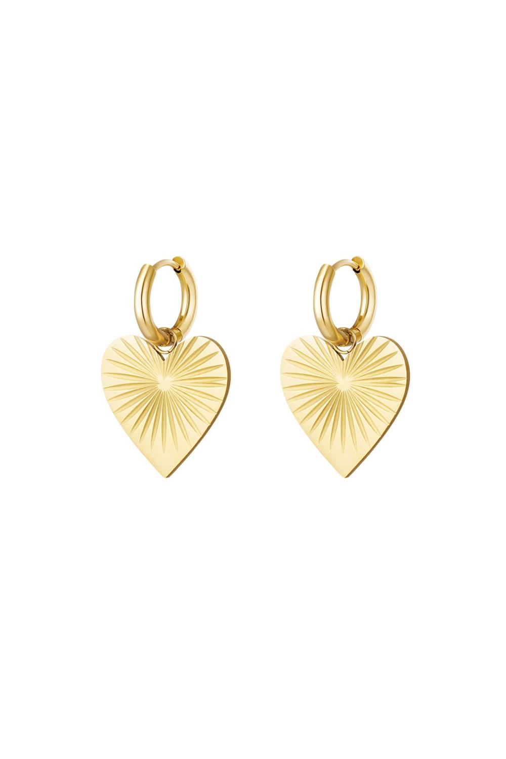 Boucles D'oreilles Avec Coeur Acier Inoxydable 