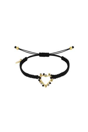 Bracelet Corde Avec Coeur Et Perles Beige Acier Inoxydable h5 