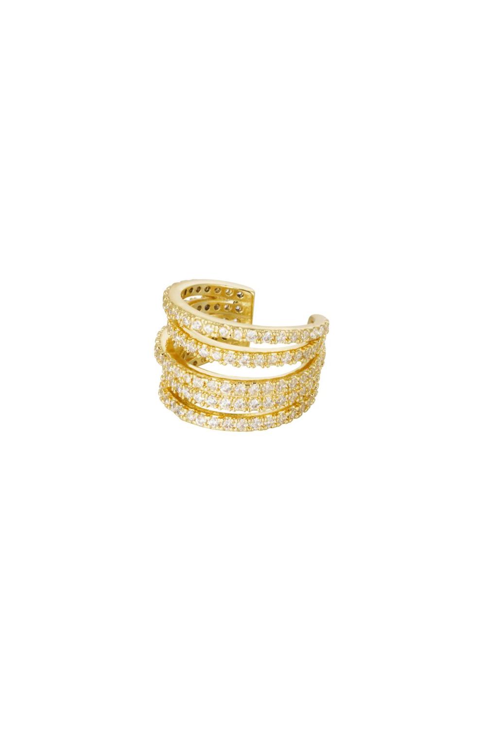 Manchette D'oreille Strass Cuivré 
