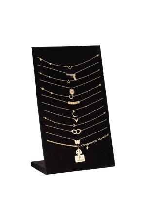 Lot De 12 Colliers En Acier Inoxydable Couleur Or h5 