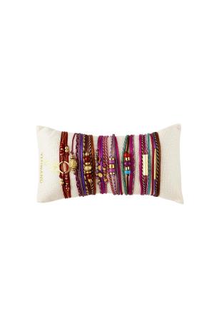 Les Bracelets Affichent Les Détails Roses De L'ensemble De Bijoux Multicouleur Rope h5 