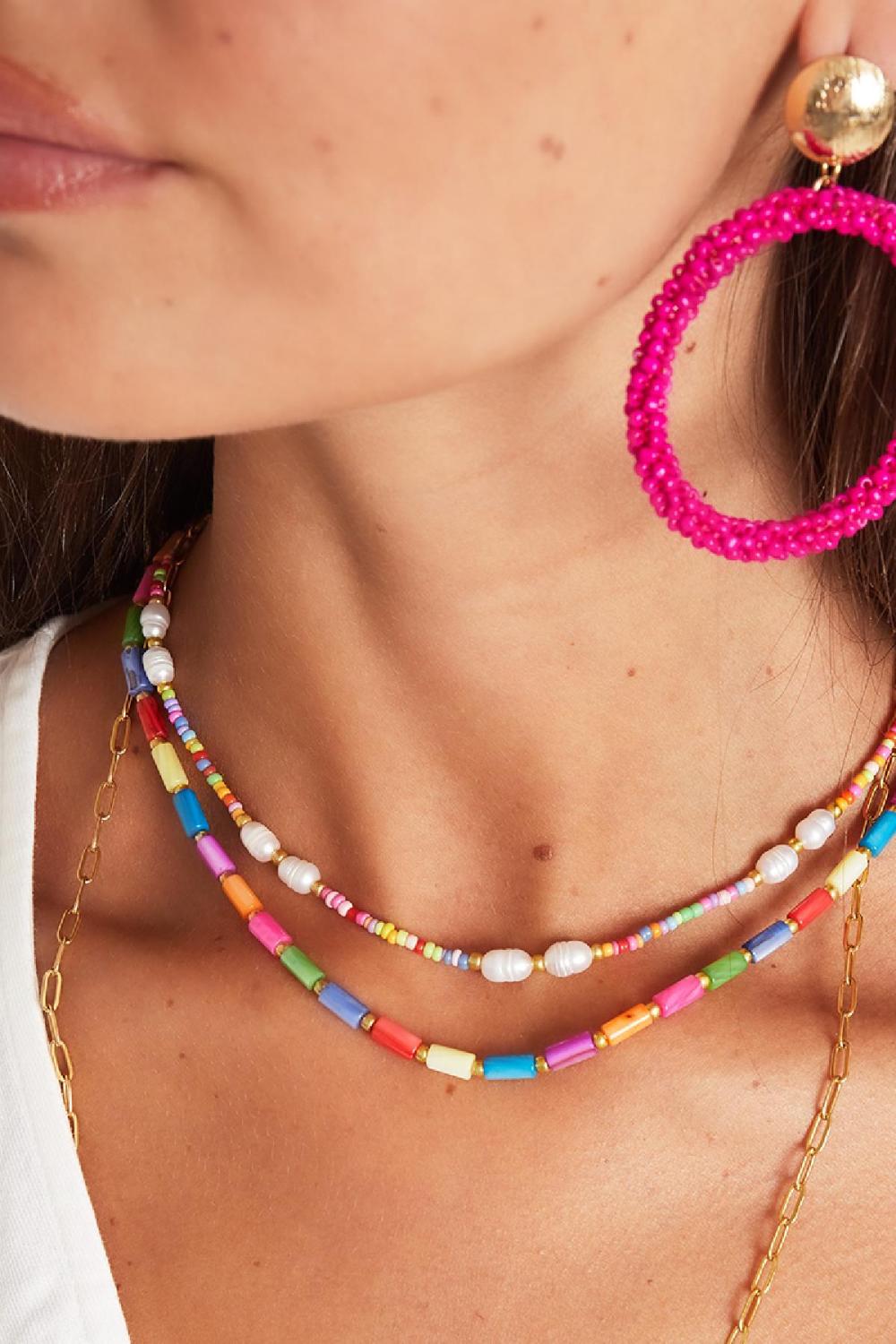 Collier Coloré - Collection Arc-En-Ciel Multicouleur Coquilles Image3