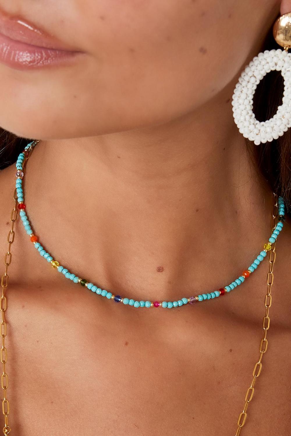 Collier Blue Lagoon - Collection Rainbow Turquoise Acier Inoxydable Image3