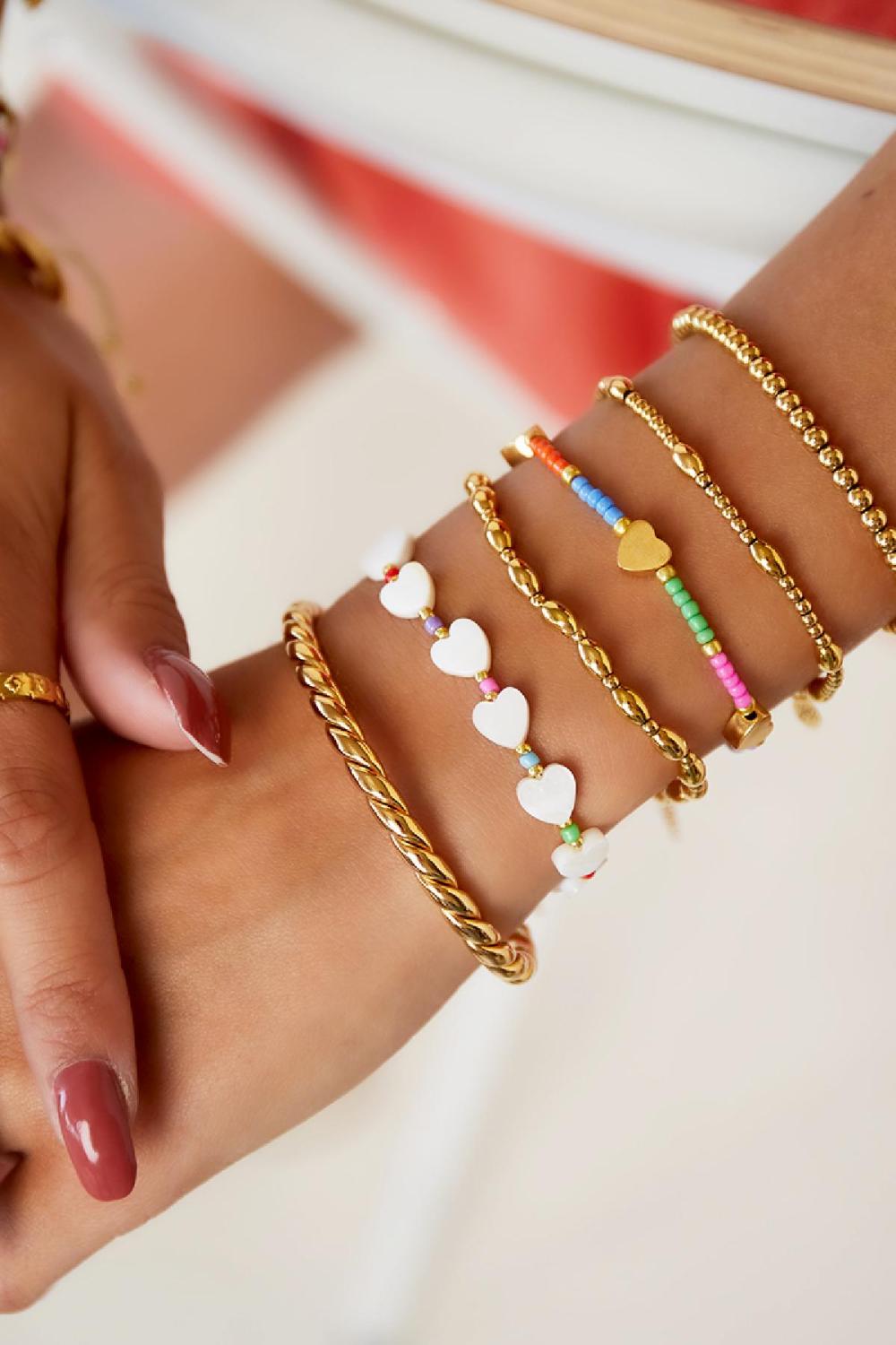 Bracelet Coeurs Arc-En-Ciel - Collection Arc-En-Ciel Multicouleur Acier Inoxydable h5Image2