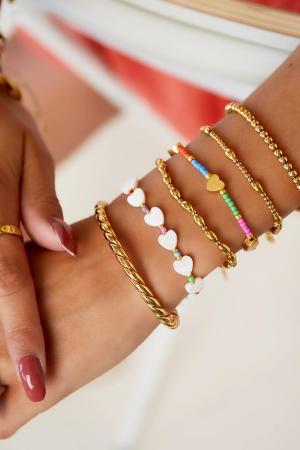 Bracelet Coeurs Arc-En-Ciel - Collection Arc-En-Ciel Multicouleur Acier Inoxydable h5 Image2