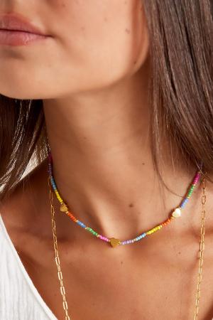 Collier Coeurs Dorés - Collection Rainbow Multicouleur Acier Inoxydable h5 Image3