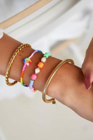 Bracelet Fleur Smiley - Collection Arc-En-Ciel Multicouleur Acier Inoxydable h5 Image2