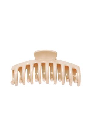 Grande Pince À Cheveux Finition Brillante Beige Plastique h5 