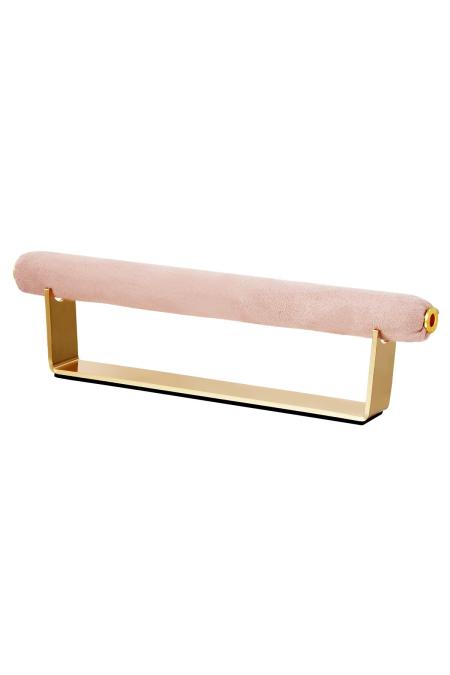 Anneau de présentation en tissu doux Rose Suédine