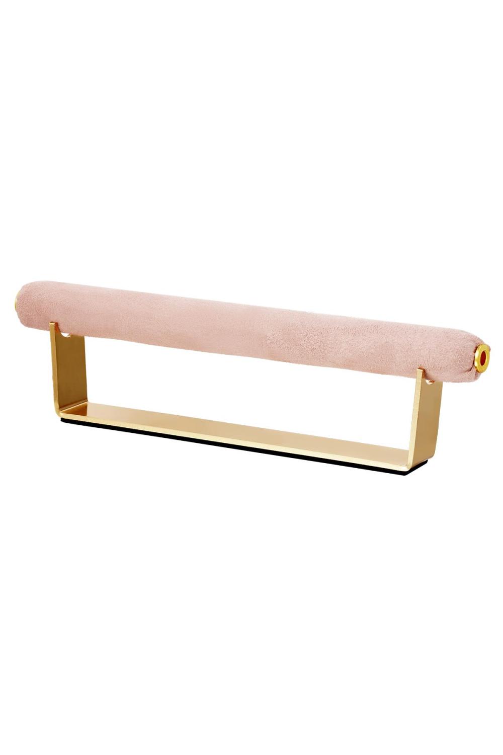 Anneau De Présentation En Tissu Doux Rose Suédine