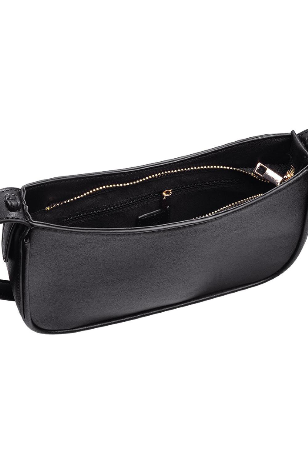 Sac À Bandoulière En Cuir Pu Féminin Noir Polyuréthane Image3