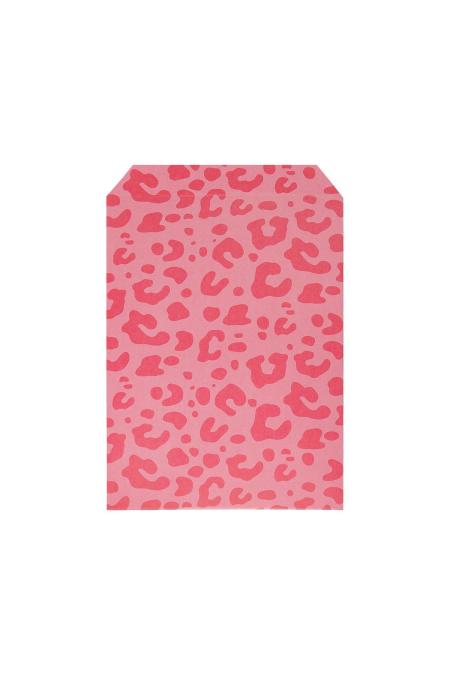Sac en papier imprimé léopard petit Fuchsia