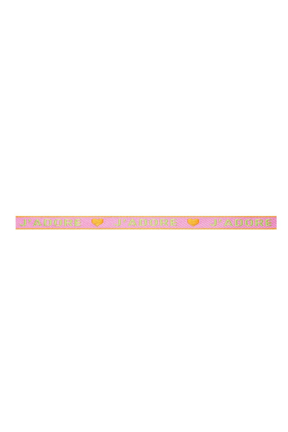 Bracelet Ruban J'adore Rose Polyester 