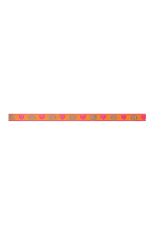 Bracelet Ruban Smiley & Coeur Orange Polyester h5 