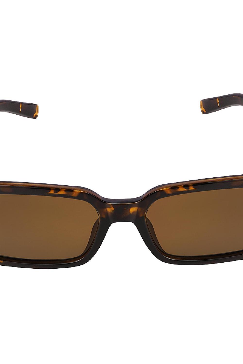 Petites Lunettes De Soleil Rectangulaires Marron Pc Taille Unique Image3